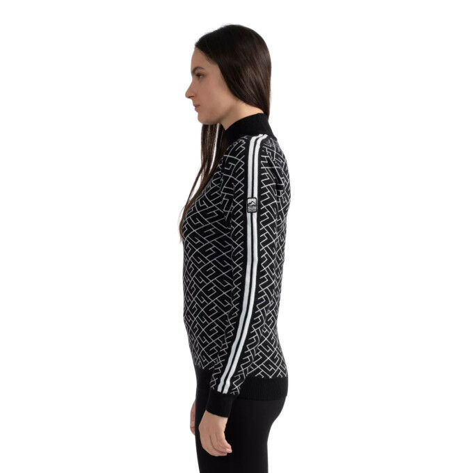 Damenpullover Sun Valley Ukon – Schwarz: Wärme, Komfort und Sportswear-Style