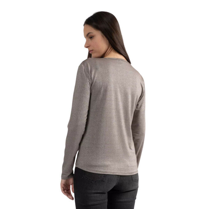 T-shirt da donna Sun Valley Polesk - Castagna: eleganza e comfort invernale