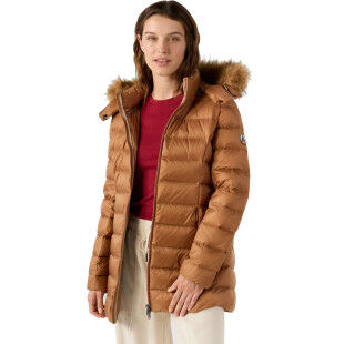 Women's Mid-Length Down Jacket Extreme Cold Sugar Brown Pearl