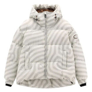 Ski jacket with fixed hood – Zebra print, waterproof protection