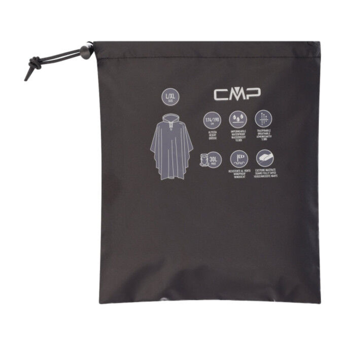 CMP Unisex Rain Poncho – Waterproof and practical with hood