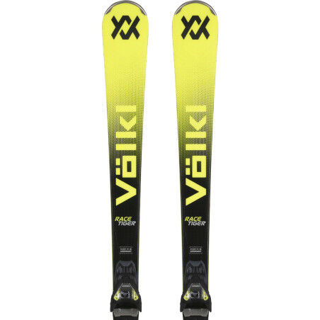 Pack de esquís Völkl Racetiger SC Yellow + VMOT 12: precisión y rendimiento