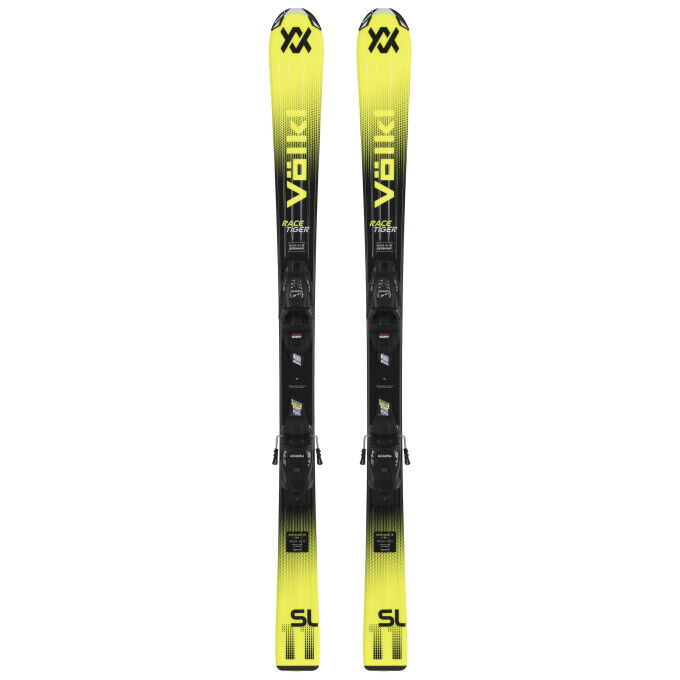 Pack de esquís junior Völkl Racetiger JR Yellow + fijaciones VMOT JR