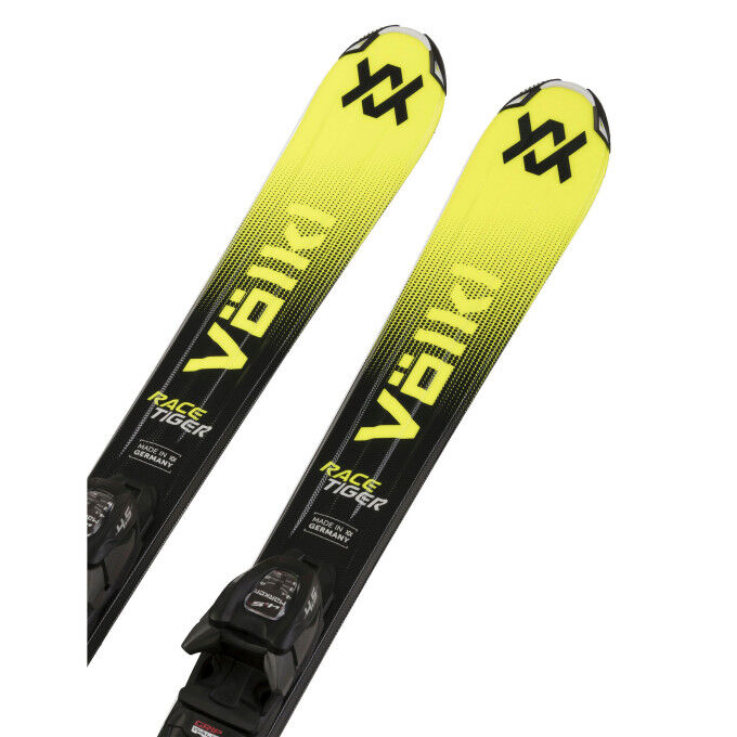 Pack de esquís junior Völkl Racetiger JR Yellow + fijaciones VMOT JR