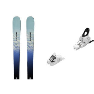 Pack de skis Salomon STANCE PRO W 82 + fixations : Couleur - ARUBA BLUE/BLUE YONDER/LIME CREAM, Taille des skis - 161