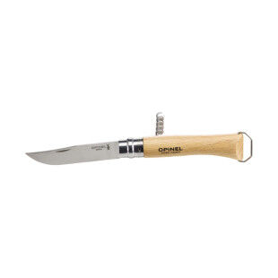 Opinel Knife No. 10 Corkscrew Bottle Opener – 10 cm stainless steel blade
