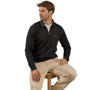 Polo manches longues Mise Au Green Ellian Noir – Élégance et confort en coton bio