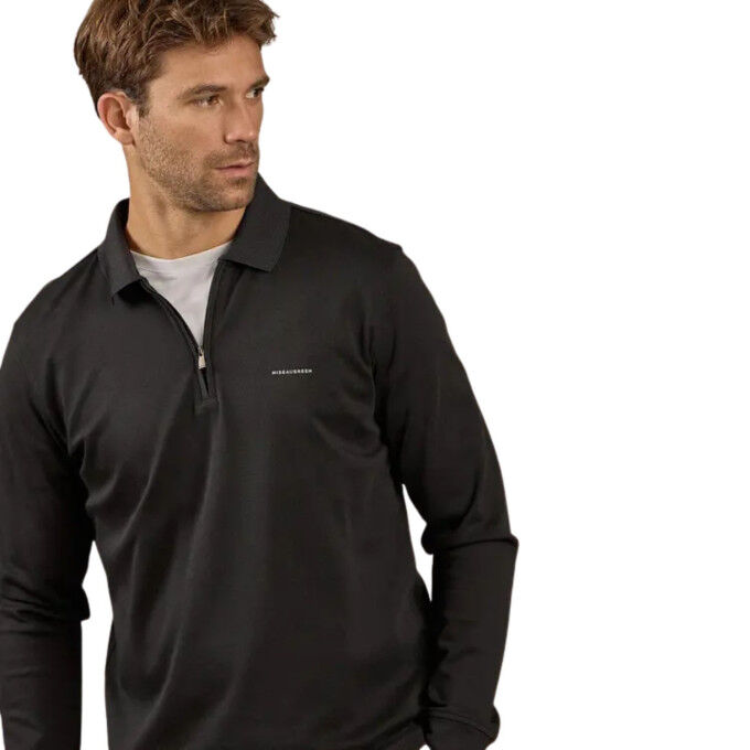 Polo manches longues Mise Au Green Ellian Noir – Élégance et confort en coton bio