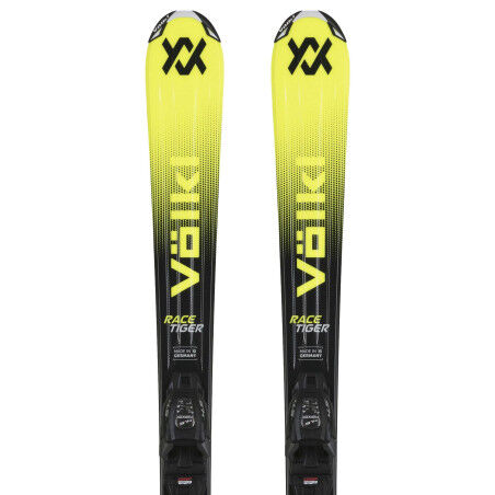 Pacchetto sci per bambini Völkl Racetiger JR Yellow + attacchi 4.5 VMOT JR