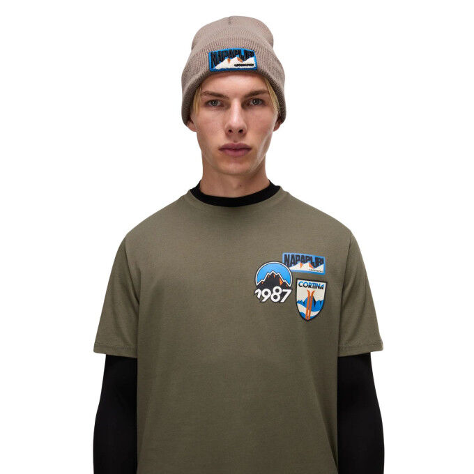 Camiseta Napapijri Montepiana para hombre: estilo outdoor y comodidad en algodón responsable