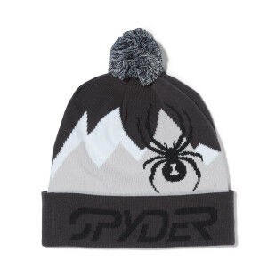 Spyder ZONE – Pom-pom beanie made from recycled yarn with knitted logo