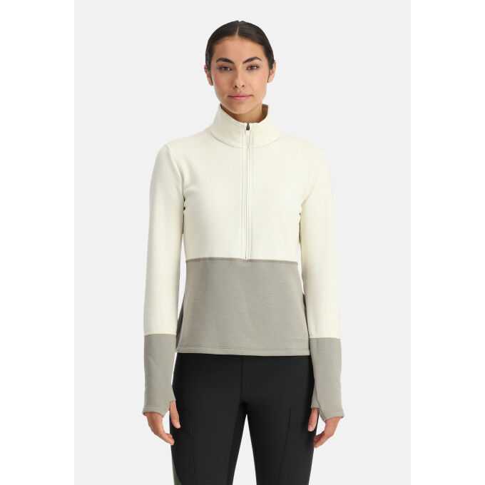 Pull Polaire Léger Femme Lands' End – 1/4 Zip – Taille PM (10-12) – Vert