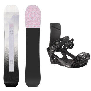 Salomon BLISS snowboard pack + fijación : Color - Negro/Rosa, Talla de esquí - 148