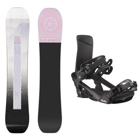 Salomon BLISS snowboard pack + binding : Colour - Black/Pink, Ski size - 148
