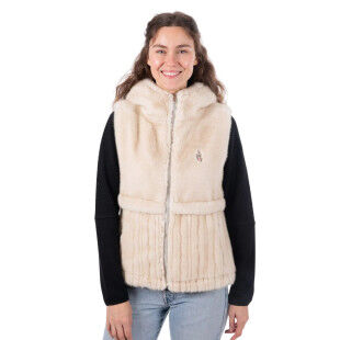 Aulp Camil Swann sleeveless jacket: winter elegance in faux fur