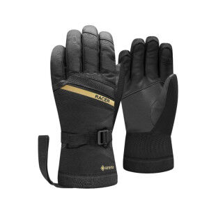 Men's Racer Practice Ski Gloves - Black/Gold: efficiency and protection
