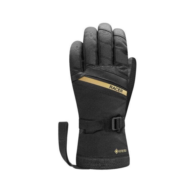 Guantes de esquí para hombre Racer Practice - Negro/Dorado: eficacia y protección