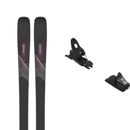Set da sci Salomon N STANCE W 84 Nero/Bordeau + attacchi : Colore - NERO/BORDEAU, Dimensioni dello sci - 175