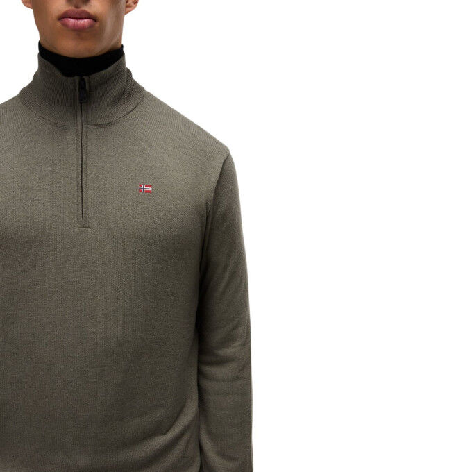 Felpa con zip a 1/2 uomo Napapijri Damavand HZ 4: comfort e stile in lana
