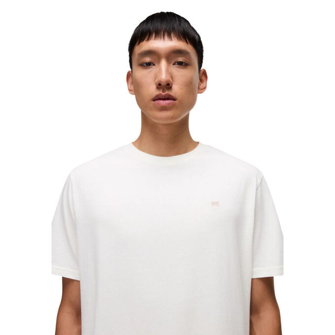 T-shirt da uomo Napapijri S-Nedles White Heron: semplicità, comfort e cotone tracciabile