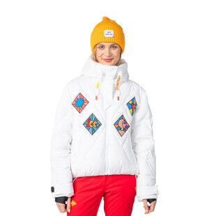 Rossignol JCC Lumy Damen-Skijacke: Stil und Wärme im Pop-Art-Look