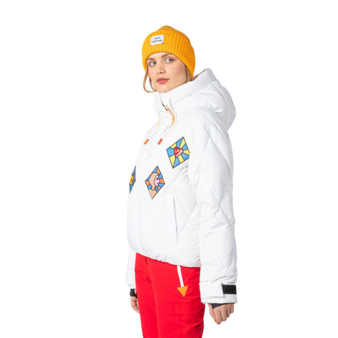 Rossignol JCC Lumy Damen-Skijacke: Stil und Wärme im Pop-Art-Look