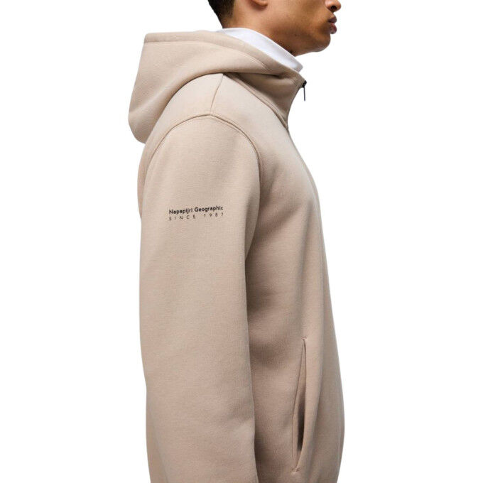 Sudadera con capucha y cremallera 1/2 Napapijri B-Badge N1I para hombre: comodidad y estilo de alta gama.