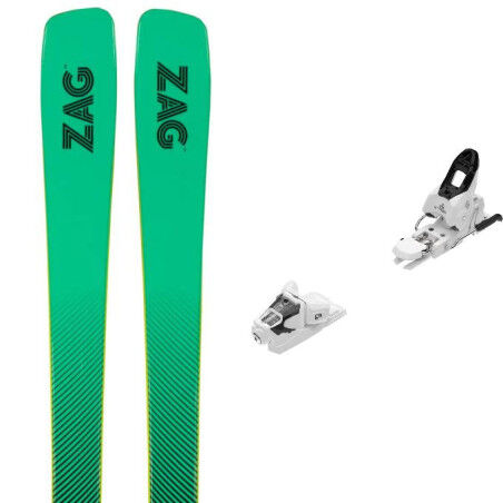 Set da ski Zag MATA 90 + attacchi : Colore - verde, Dimensioni dello sci - 183