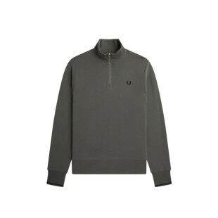 FRED PERRY Men's Half-Zip Sweatshirt - FIELD GREEN