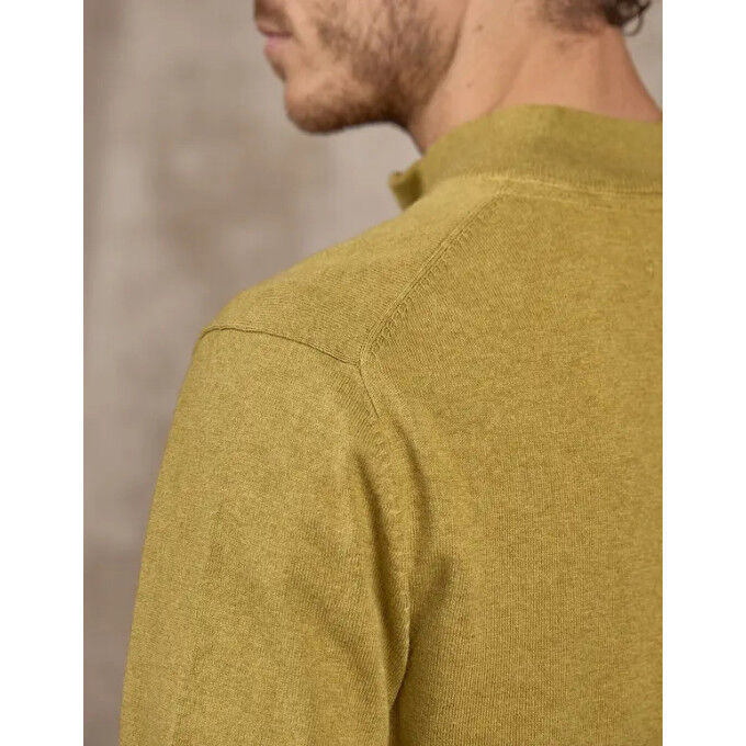 Maglione con collo alla coreana verde MISE AU GREEN – Cotone e cashmere