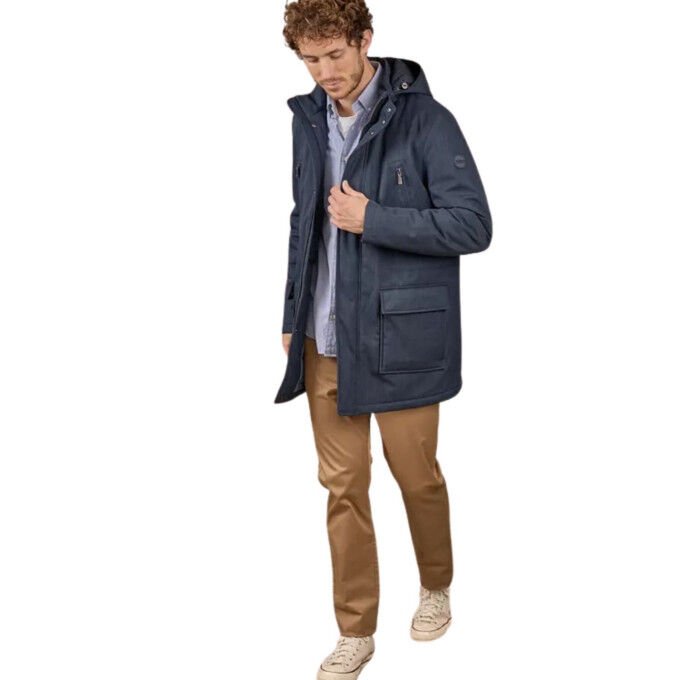 Parka mit Kapuze und Weboptik für Herren Mise au Green – Marineblau