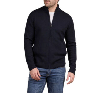 Cardigan homme Mise au Green Cabour marine - élégance et confort hivernal