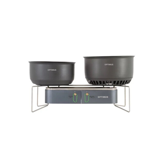 Optimus Gemini II: hornillo de gas de doble quemador para cocinar al aire libre