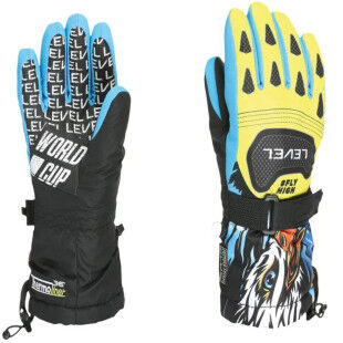LEVEL JUNIOR ski gloves - YELLOW-BLUE