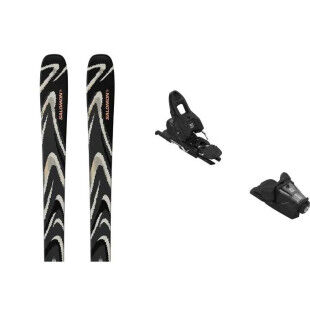 Salomon QST 94 BLACK Skirucksack + Bindungen : Farbe - BLACK/ALMOND MILK/FUSION CORAL, Größe der Skier - 180