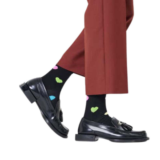 Happy Socks Heart Sock Black: love and style at your feet
