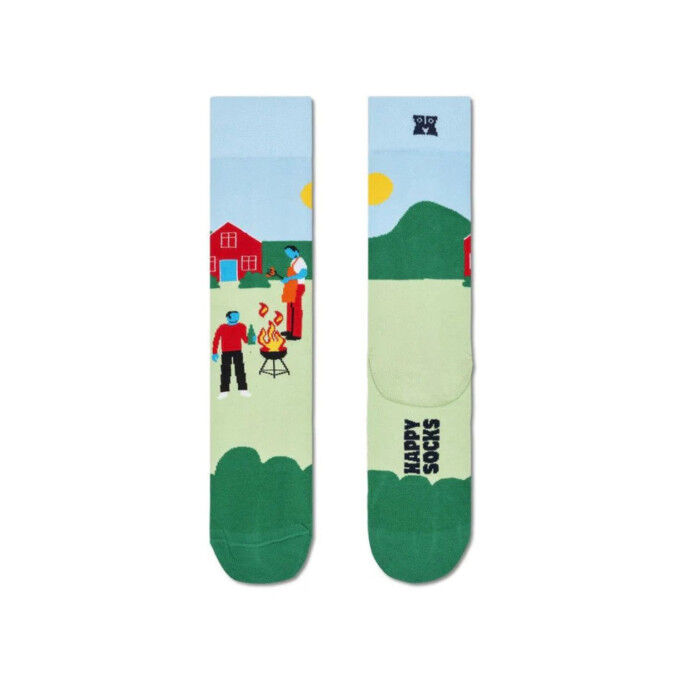 Happy Socks BBQ Socks - Light Green: a fun summer accessory