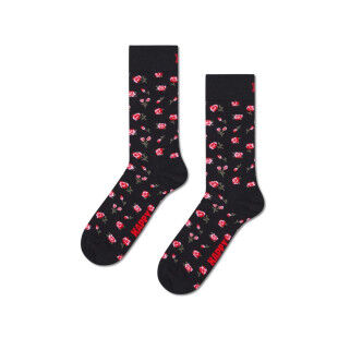 Happy Socks Women's Pink Socks - Black: comfort and floral style