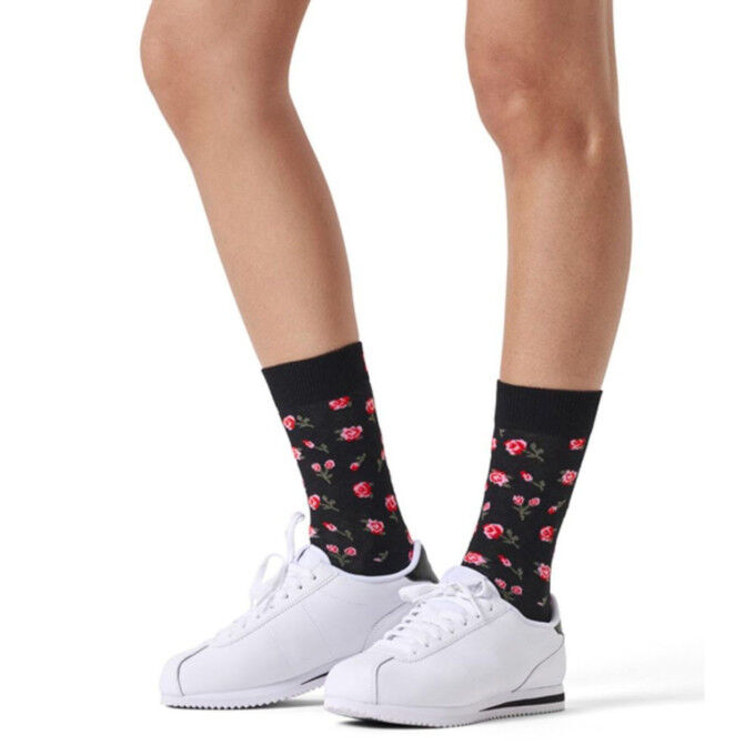 Happy Socks Women's Pink Socks - Black: comfort and floral style