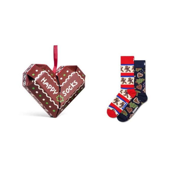 Happy Socks Gingerbread Heart 2-Pack Gift Set: Festive spirit at your feet