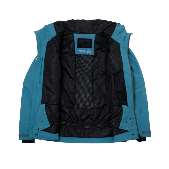 Giacca da sci da uomo PHENIX Two-Line Color Zipper - TURQUOISE BLUE