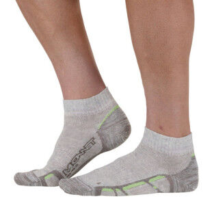 MONNET TREK LOW-CUT LINEN SOCKS - GRAY/GREEN