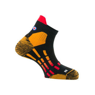 Calcetines cortos THYO Pody Air Trail Silver - Negro/Naranja