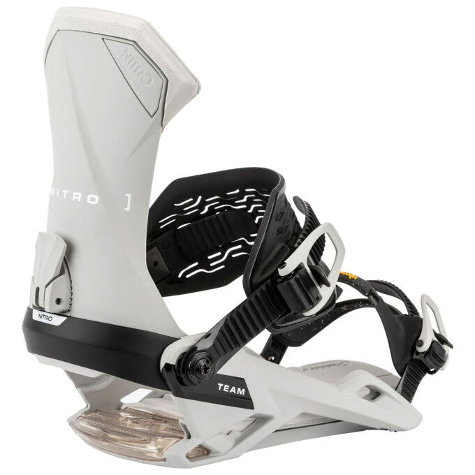 Fijaciones de snowboard Nitro TEAM Grey: rendimiento todoterreno y comodidad superior
