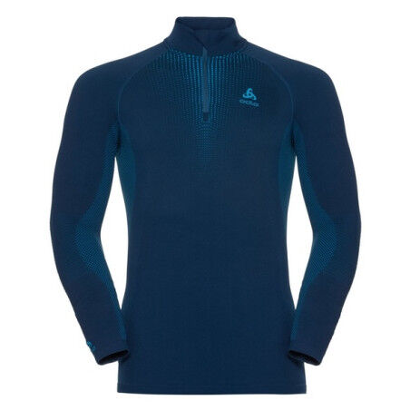 Odlo T-SHIRT 1/2 ZIP PERFORMANCE WARM blue