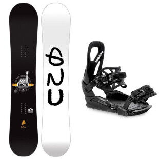 Gnu FACTS Snowboard-Rucksack + Bindungen : Größe der Skier - 159W