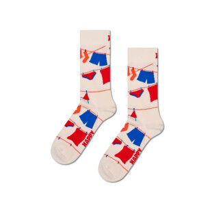 Happy Socks Clothesline Socks - White: fancy and comfortable