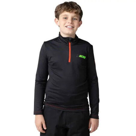 Camiseta con cremallera de Rossignol - BOY HERO 1/2 ZIP WARM STRETCH - Negro