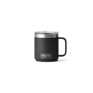 Yeti Rambler® 10 oz Stackable Mug – Black: hot coffee anywhere