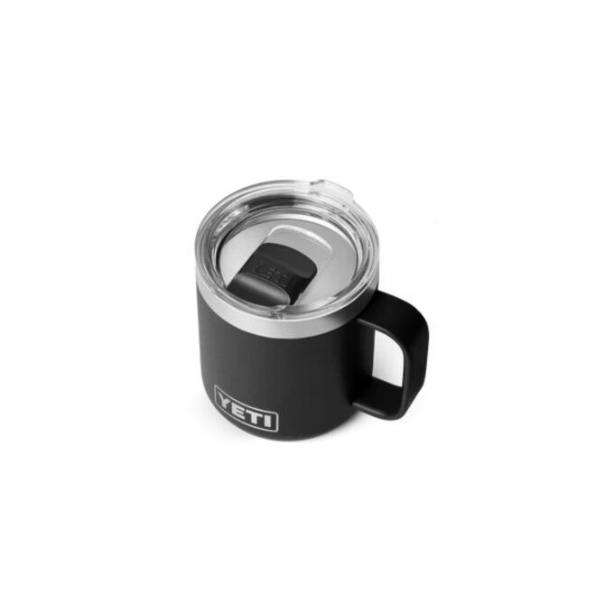 Yeti Rambler® 10 oz Stackable Mug – Black: hot coffee anywhere